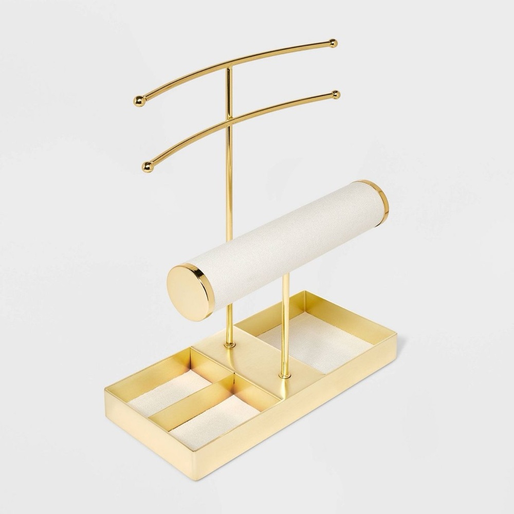 Gold and Cream Jewelry Stand